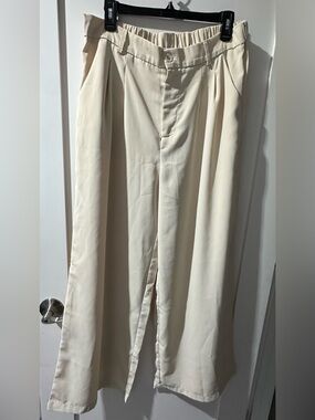 Cream Women’s Dress Pants - Classic Pleated Trousers